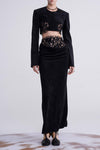 OUDE WAAG velvet lace stitching short suit OW-23SS-JK06 black